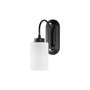 Opviq Lámpara de pared en blanco y negro con cuerpo de metal y tapa de cristal